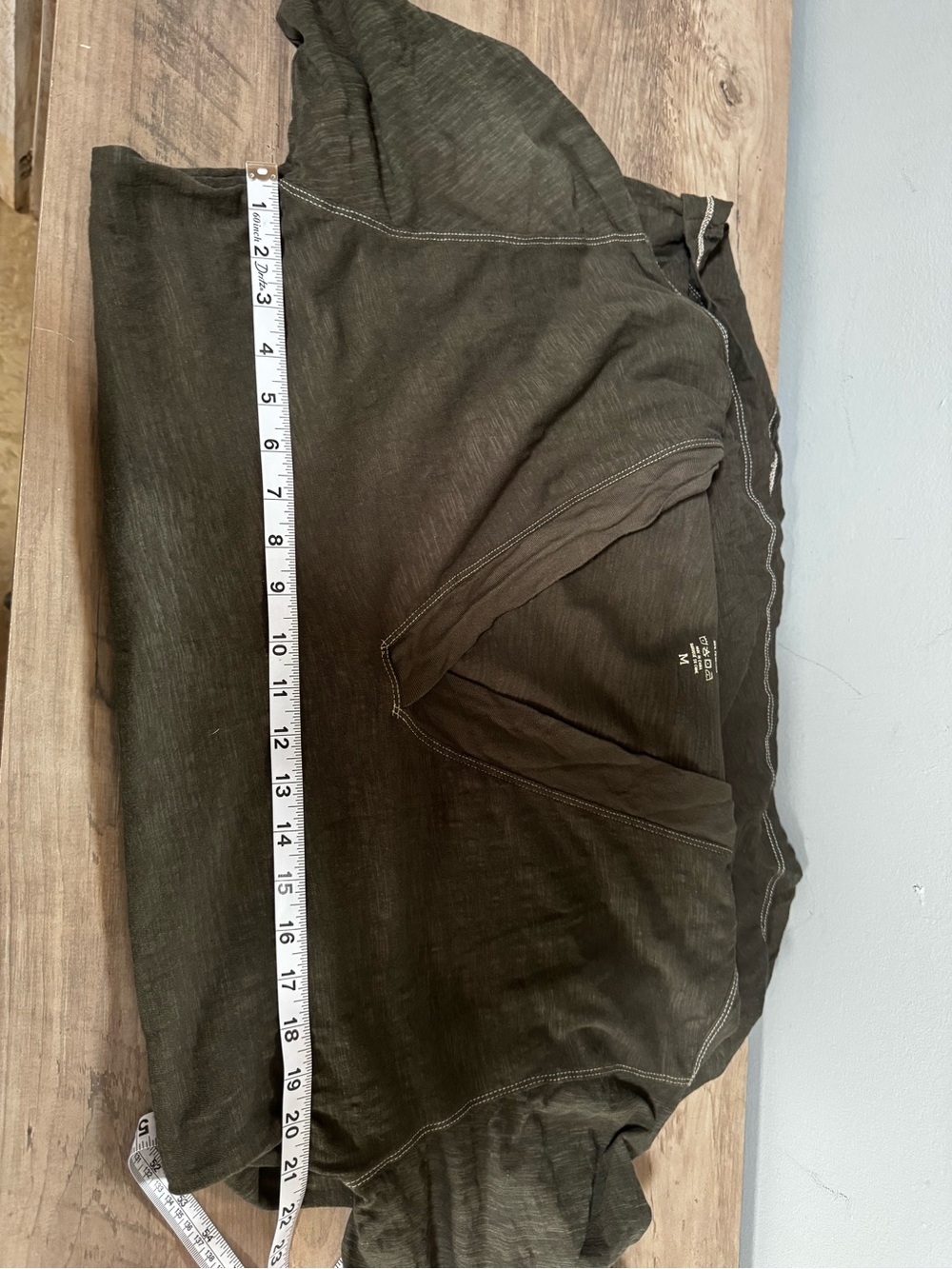 NATURAL LIFE Olive Short Sleeve V-Neck Swim Coverup with Pockets - Picture 6 of 6